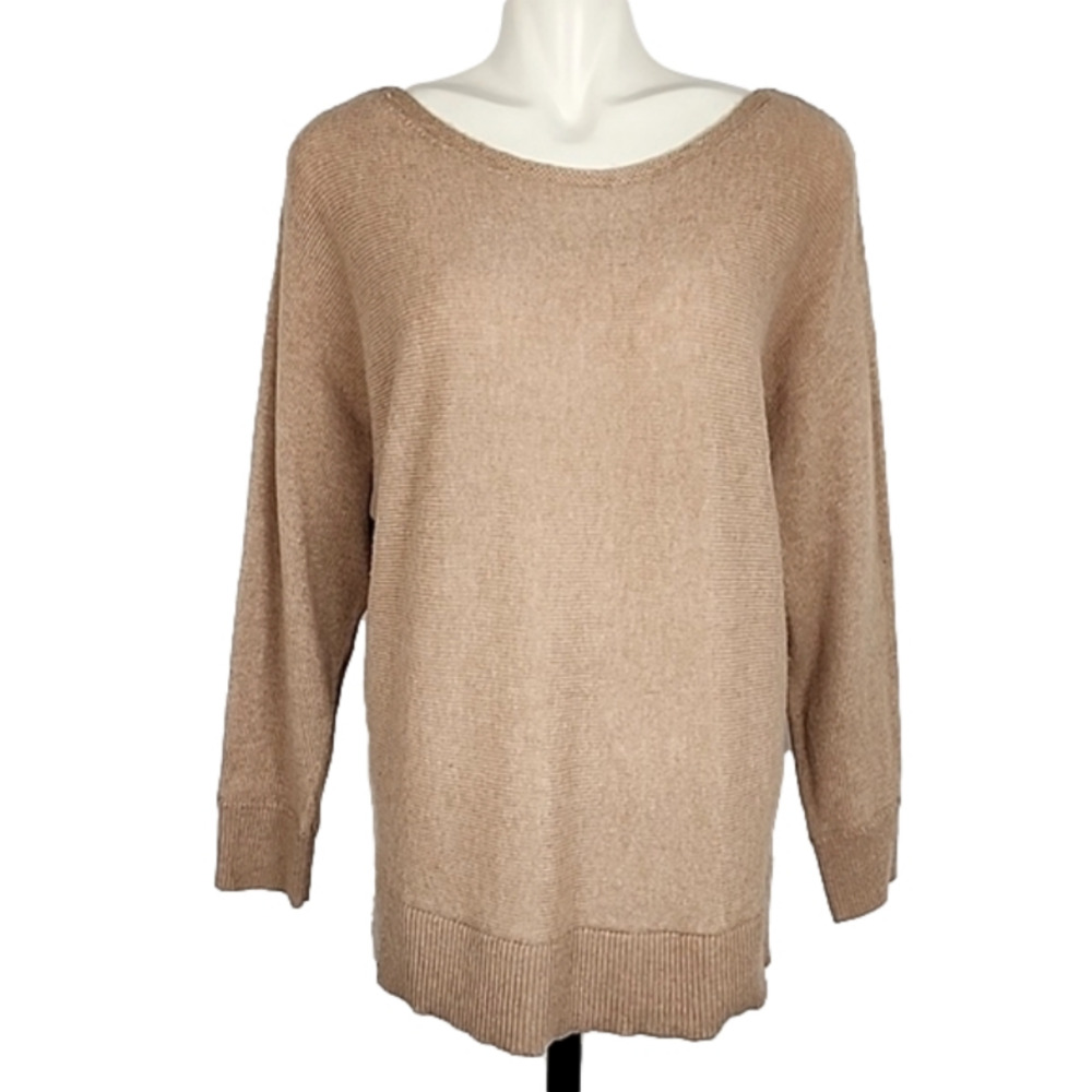 Reitmans R Essentials Women's Cashmere Blend Knit Beige Long Sleeves Pullover L
